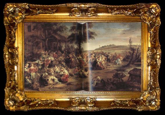 framed  Peter Paul Rubens Flemisb Kermis or Kermesse Flamande (mk01), ta009-2